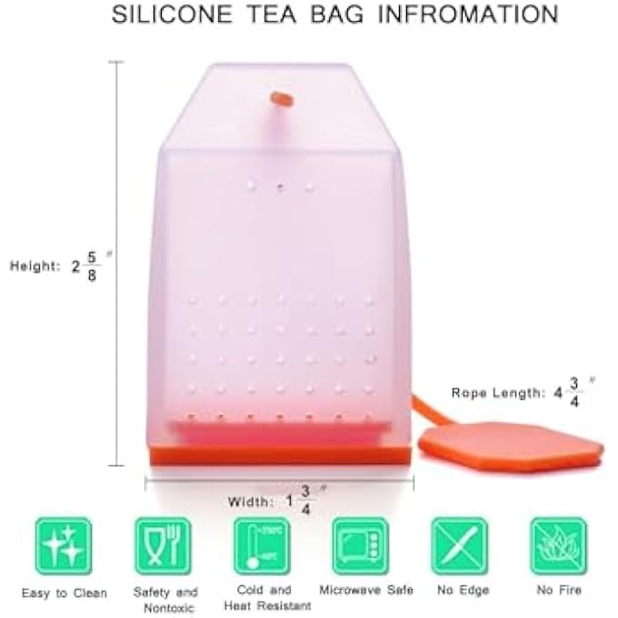 Bukela 4 Pack Reusable Silicone Tea Bags Loose Leaf Tea Infuser Strainer Set Premium Tea Filter With Long Rope For Tea Cups Mugs And Teapots Random Color - Image 5