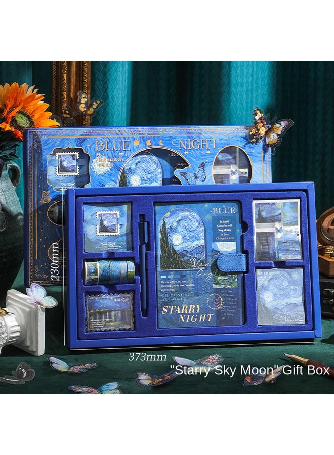 Bluejw Vintage Oil Painting Hand Book Suit Gift Box High Beauty Value Notebook Stationery Girl Cute Hand Book Girl Day - Image 1