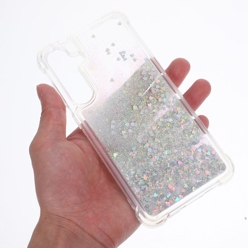 Phone Case: Drop Back Cover - Quicksand Cellphone Shell For Women And Girls Compatible for Samsung S25/ Plus - Image 3