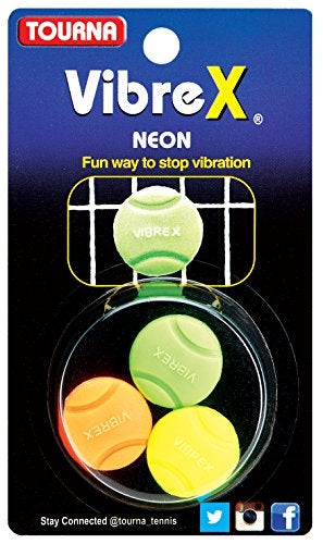 Tourna Vibrex Neon Tennis Vibration Dampeners, Neon Assorted, 3 Per Pack - Image 2