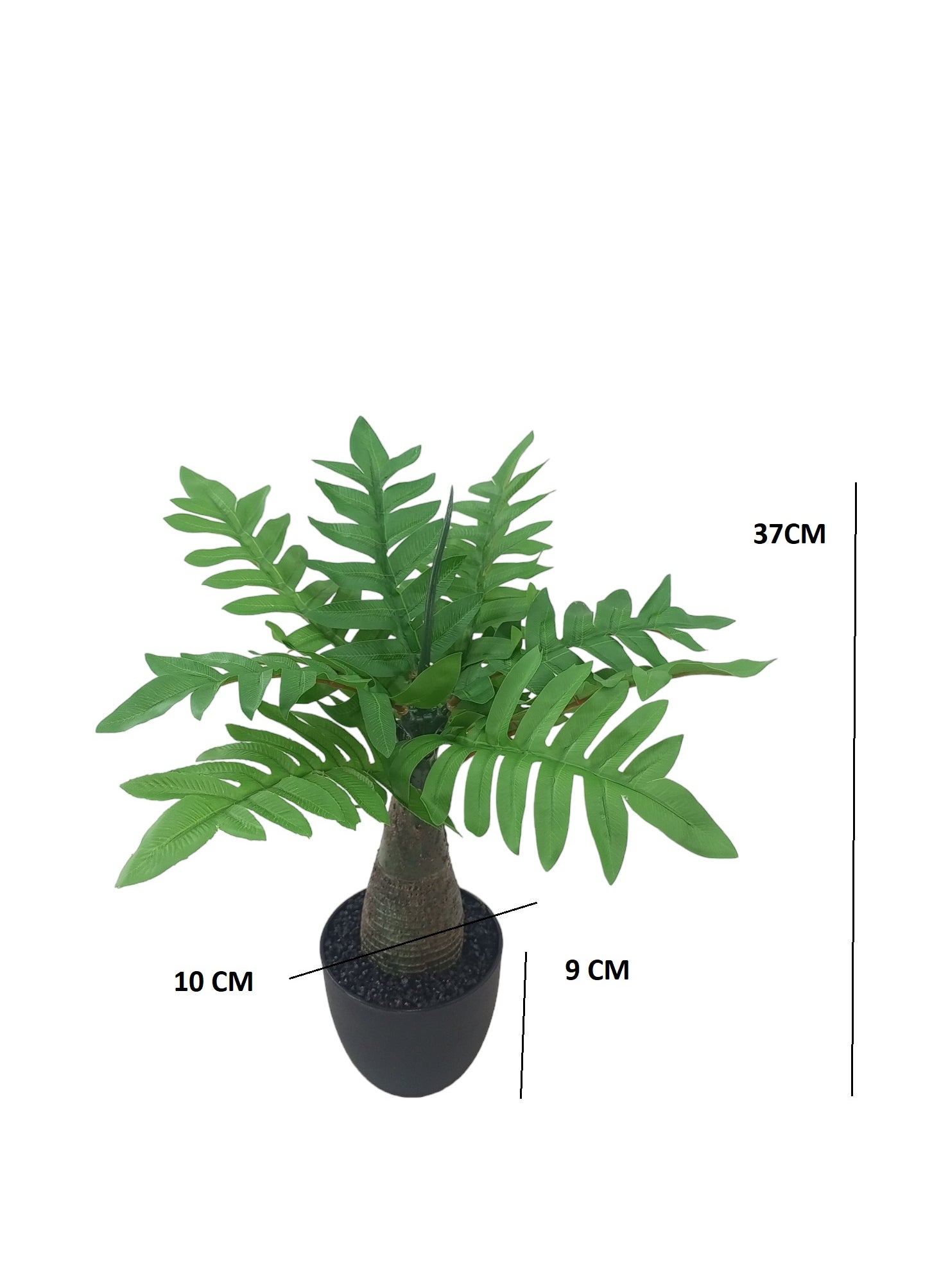 Perfectly designed decorative artificial plant with pot green/black 37 cm 