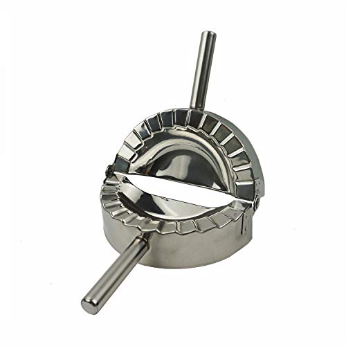Proshopping Stainless Steel Dumpling Maker, X-Large 5" Goya Empanada Press Mold, Ravioli Mould Crimper, Wraper Dough Cutter - for Pie Ravioli Chinese Dumpling Pastry, with long handle (XL 5" Dia) - Image 5