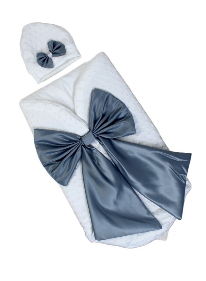 Baby Blanket Swaddle Sleeping Bag With A Bow & Cap for Newborn Easy to Carry - Image 1