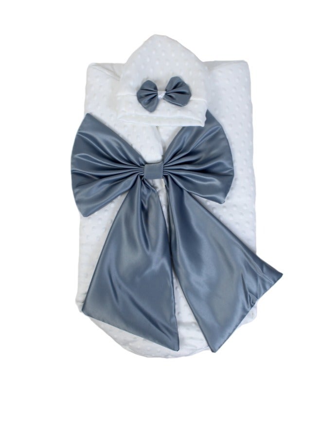 Baby Blanket Swaddle Sleeping Bag With A Bow & Cap for Newborn Easy to Carry - Image 2