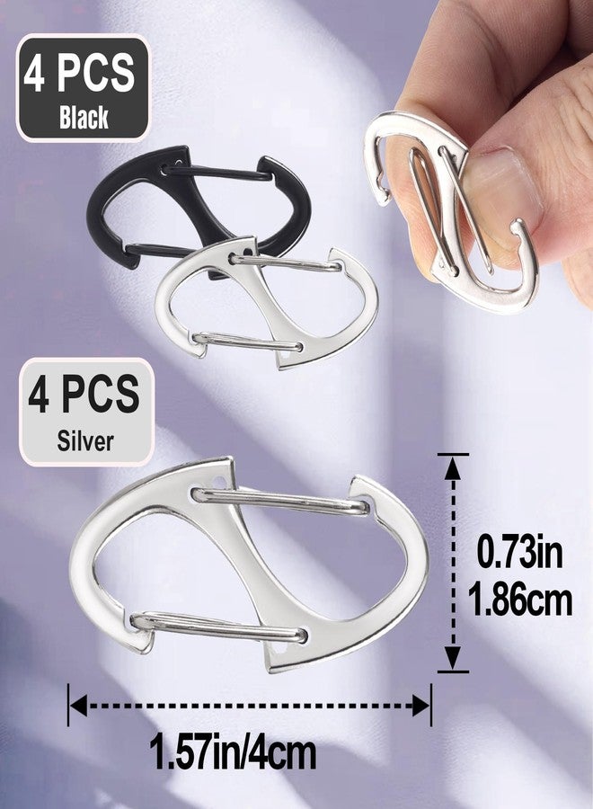 Hzopcw 8pcs Anti Theft Zipper Clips, Dual Opening Safety Zipper Lock, S Spring Snap Clips for Traveling Camping Fishing- Silver & Black - Image 2