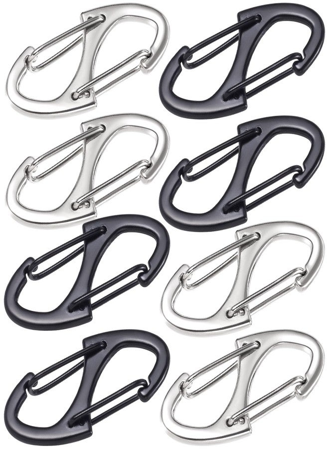 Hzopcw 8pcs Anti Theft Zipper Clips, Dual Opening Safety Zipper Lock, S Spring Snap Clips for Traveling Camping Fishing- Silver & Black - Image 1