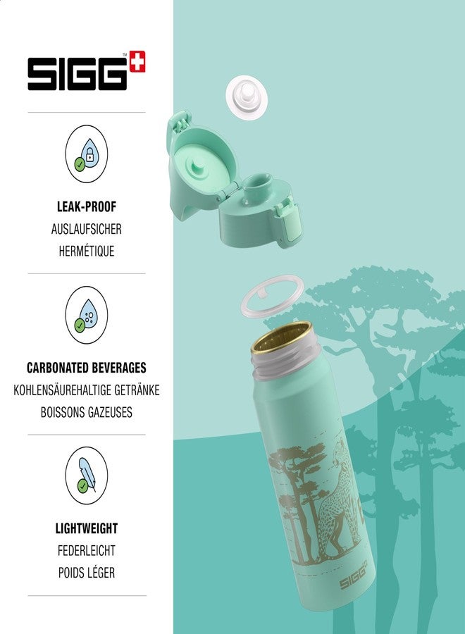 SIGG - Aluminium Children's Drinking Bottle - WMB ONE Brave Cheetah - Suitable for Carbonated Drinks - Leak-Proof - Feather-Light - BPA Free - ClimatePartner Certified - Sports & School - Light Blue - - Image 3