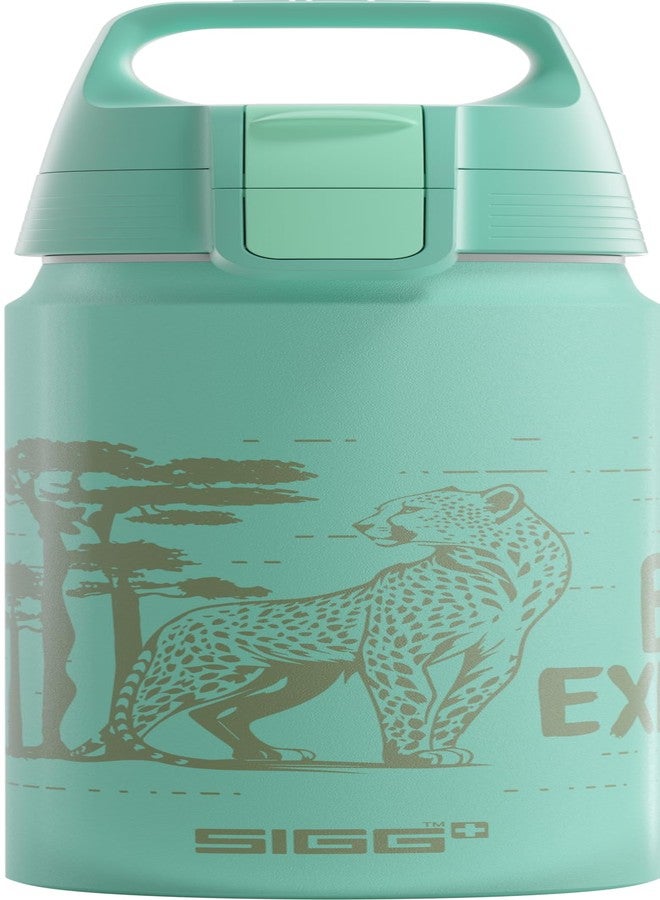SIGG - Aluminium Children's Drinking Bottle - WMB ONE Brave Cheetah - Suitable for Carbonated Drinks - Leak-Proof - Feather-Light - BPA Free - ClimatePartner Certified - Sports & School - Light Blue - - Image 1