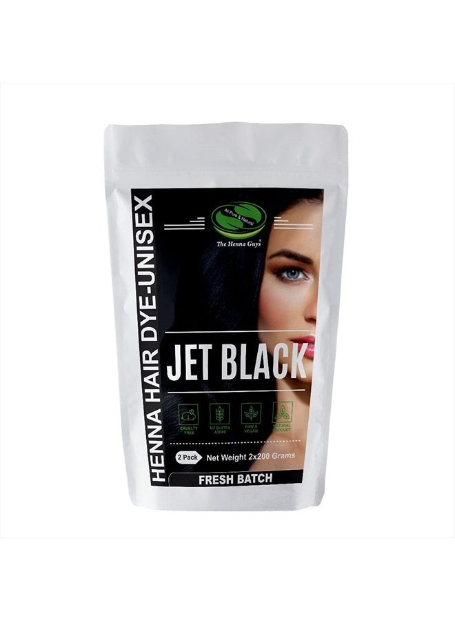 The Henna Guys JET BLACK Henna Hair & Beard Color/Dye - 2 Pack (2 Step Process) - The Henna Guys® - Image 1