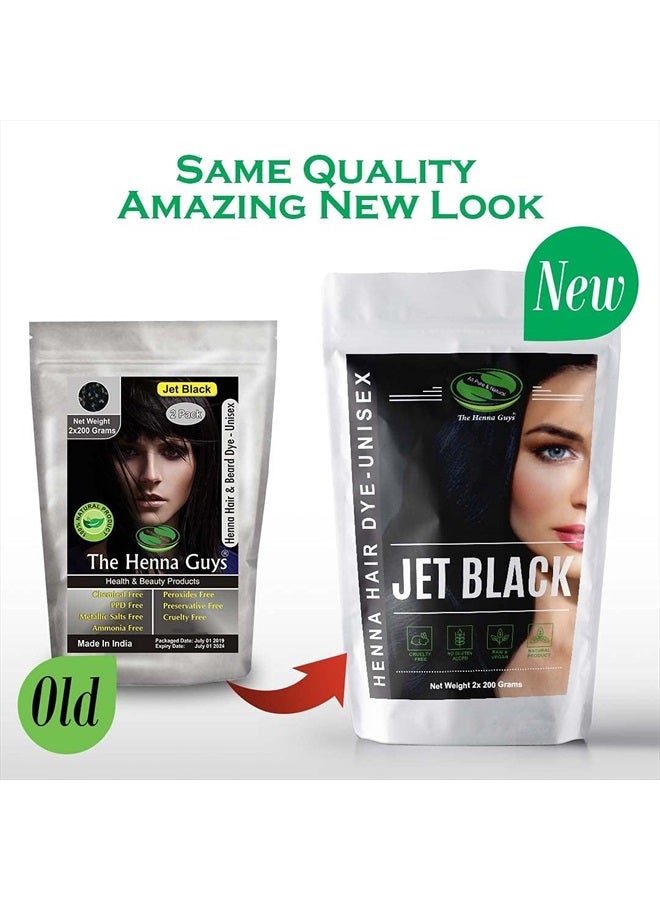 The Henna Guys JET BLACK Henna Hair & Beard Color/Dye - 2 Pack (2 Step Process) - The Henna Guys® - Image 2