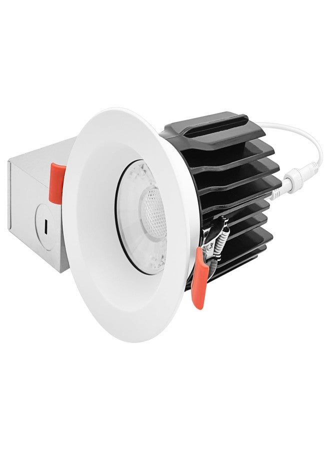 LUXRITE مصباح لوكسرايت LED غائر بدون علبة، مقاس 3 بوصات، مع إطار دائري أبيض قابل للتبديل، 5 درجات حرارة لونية من 2700 إلى 5000 كلفن، نظام قفل باللف، إضاءة غائرة، 15 واط، 1250 لومن، مؤشر تجسيد اللون 90، قابل للتعتيم، شعاع بزاوية 60 درجة، مقاوم للماء والرطوبة - Image 1