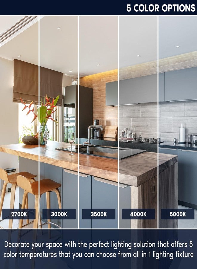 LUXRITE مصباح لوكسرايت LED غائر بدون علبة، مقاس 3 بوصات، مع إطار دائري أبيض قابل للتبديل، 5 درجات حرارة لونية من 2700 إلى 5000 كلفن، نظام قفل باللف، إضاءة غائرة، 15 واط، 1250 لومن، مؤشر تجسيد اللون 90، قابل للتعتيم، شعاع بزاوية 60 درجة، مقاوم للماء والرطوبة - Image 2