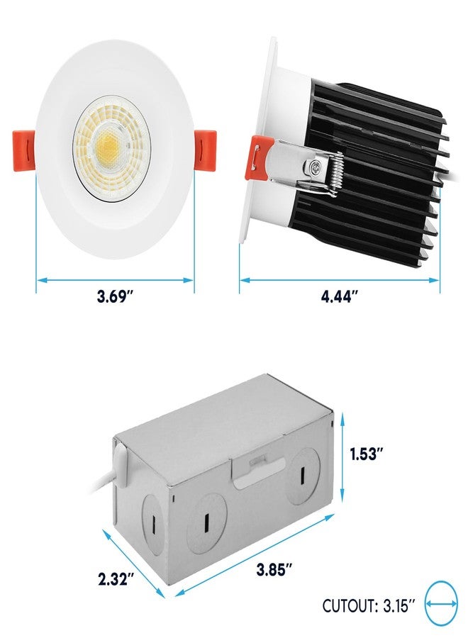LUXRITE مصباح لوكسرايت LED غائر بدون علبة، مقاس 3 بوصات، مع إطار دائري أبيض قابل للتبديل، 5 درجات حرارة لونية من 2700 إلى 5000 كلفن، نظام قفل باللف، إضاءة غائرة، 15 واط، 1250 لومن، مؤشر تجسيد اللون 90، قابل للتعتيم، شعاع بزاوية 60 درجة، مقاوم للماء والرطوبة - Image 4