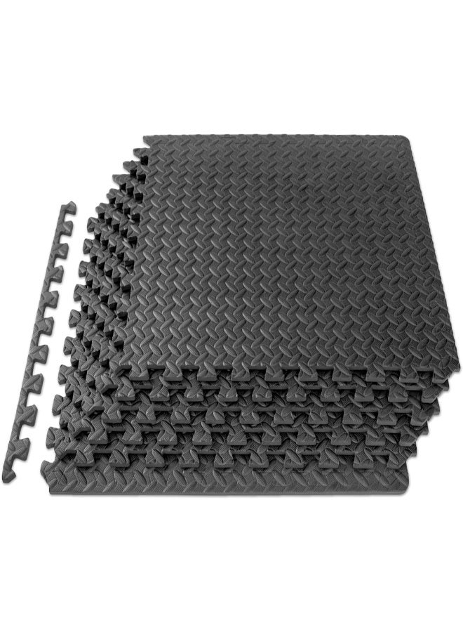 DUNISO 6Pcs Puzzle Exercise Floor Mat, EVA Foam Interlocking Tiles Protective and Cushion Flooring，Waterproof, Anti Fouling，Soundproof，for Gym Equipment, Exercise and Play Area,24''x24'',Black - Image 1