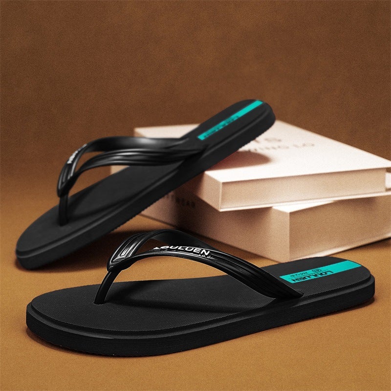 2024 Summer Lightweight Flip-Flops Men'S Shoes Outer Wear Casual Fashion Solid Color Slippers Thailand Personalized Sandals Beach Shoes - Image 1
