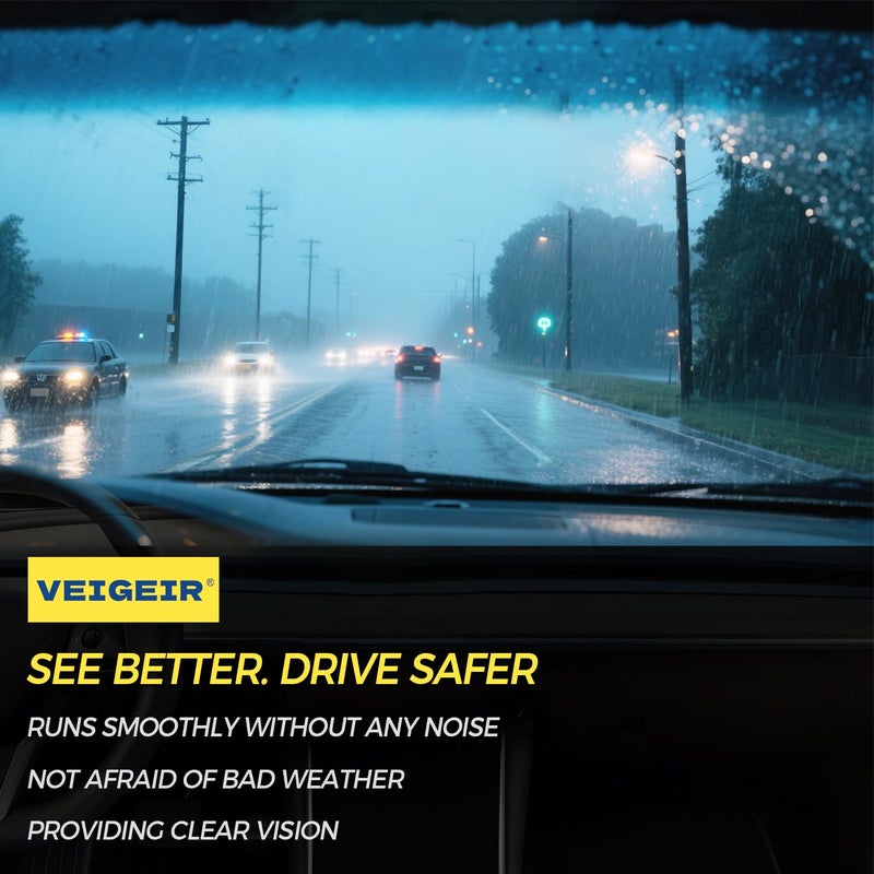 VEIGEIR 22inch + 22 inch Steel Frame Windshield Wiper Blades,Compatible with F150 2022-2009,Silverado 1500 2022-2000,Sierra 1500 2022-2019,RAM 1500 2015-2013 and More Conventional Front Wiper (Pack of 2) - Image 4