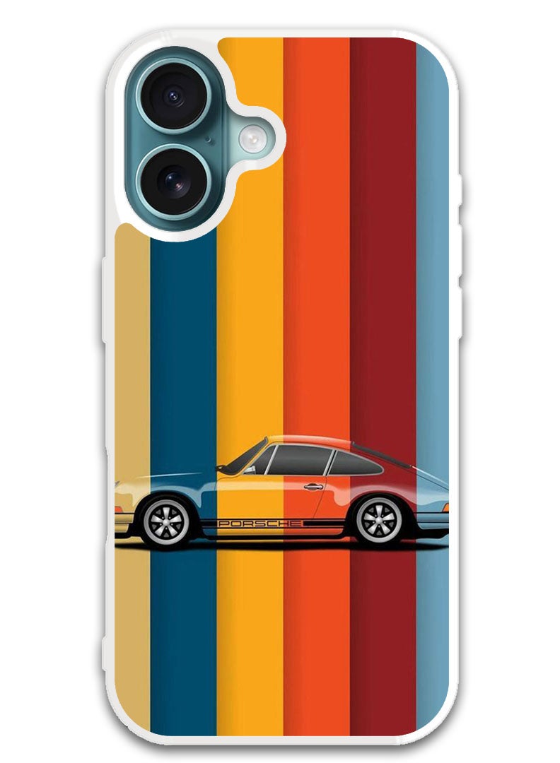 Theodor Protective Case Cover For APPLE IPHONE 16 Plus Vintage Porche (White Bumper) - Image 1