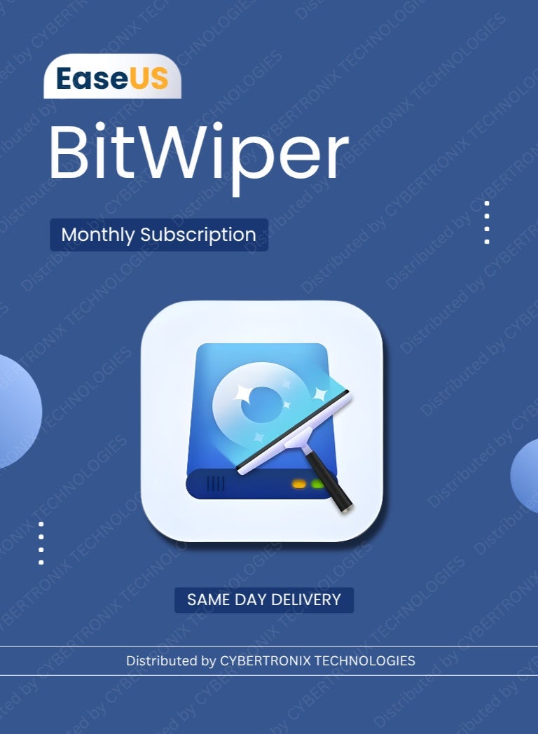 EaseUS BitWiper | 1 Device 1 Month | Digital License | Same Day Delivery