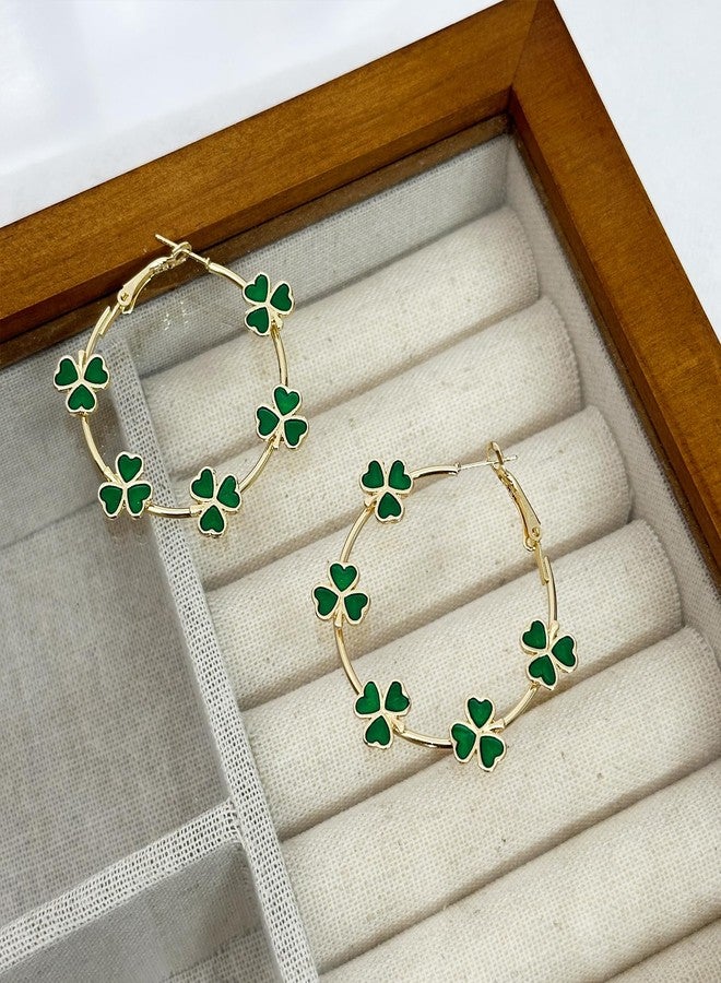 DOLLESS St Patricks Day Earrings Irish Green Hat Clover Dangle Earrings shamrock Holiday Earring for Women (Style-F) - Image 4