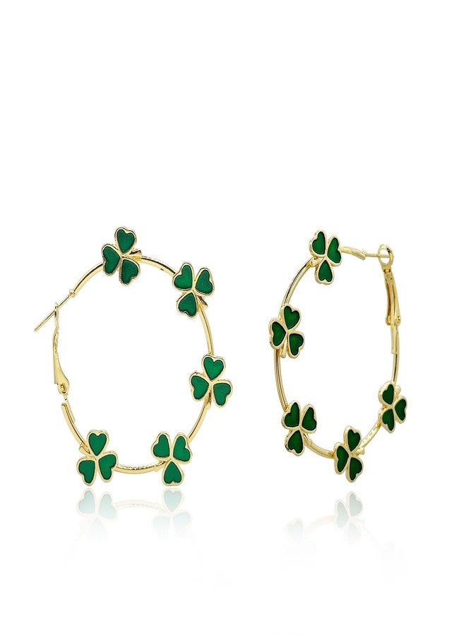 DOLLESS St Patricks Day Earrings Irish Green Hat Clover Dangle Earrings shamrock Holiday Earring for Women (Style-F) - Image 1