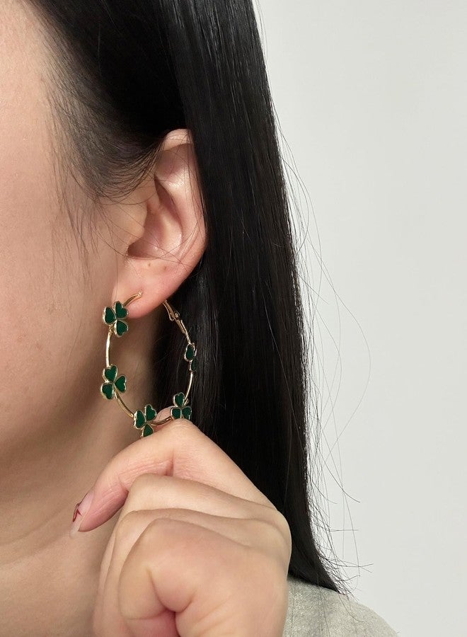DOLLESS St Patricks Day Earrings Irish Green Hat Clover Dangle Earrings shamrock Holiday Earring for Women (Style-F) - Image 3