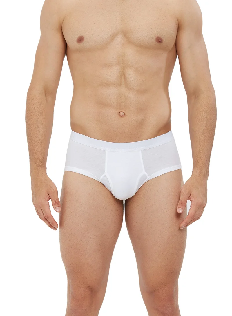 بي واي سي MEN'S BRIEF 75% AEROCOOL 25% COTTON SUMMER UNDERWEAR - WHITE