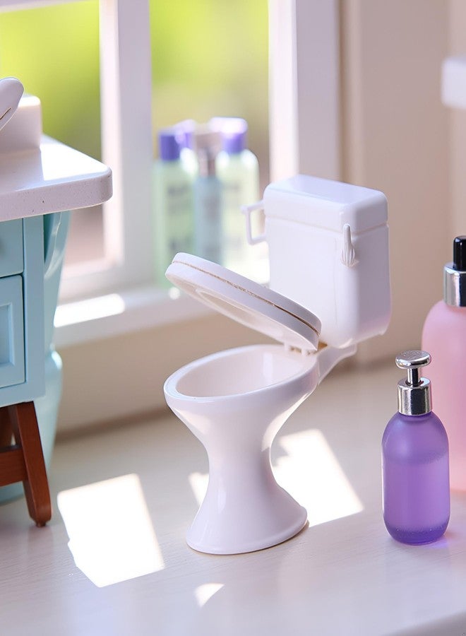 Tnyvm 1:12 Scale Miniature Bathroom Toilet - Realistic Dollhouse Furniture for DIY Crafts, Dioramas and Architectural Models - Image 5