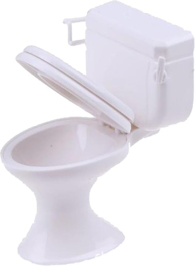 Tnyvm 1:12 Scale Miniature Bathroom Toilet - Realistic Dollhouse Furniture for DIY Crafts, Dioramas and Architectural Models - Image 1