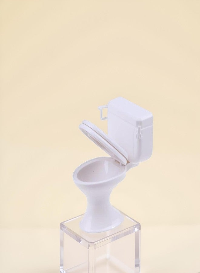 Tnyvm 1:12 Scale Miniature Bathroom Toilet - Realistic Dollhouse Furniture for DIY Crafts, Dioramas and Architectural Models - Image 3