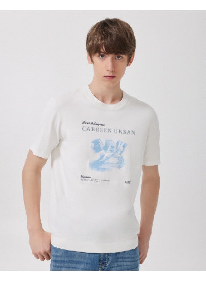 Cabbeen Mall Same Style] Men's Casual T-shirt Summer Trend Comfort Short Sleeve Fashion Versatile Street Casual - Image 1