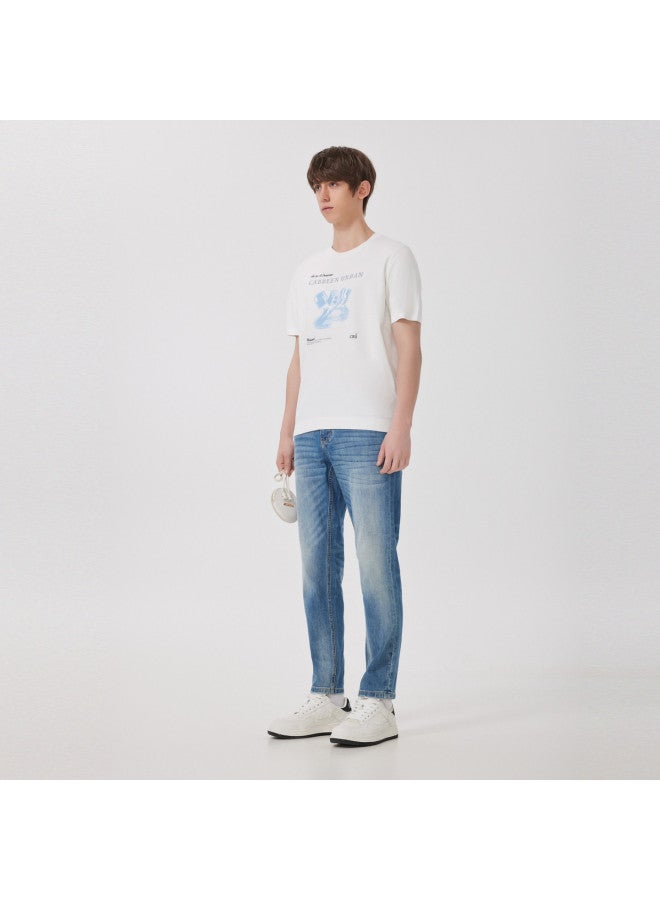 Cabbeen Mall Same Style] Men's Casual T-shirt Summer Trend Comfort Short Sleeve Fashion Versatile Street Casual - Image 4