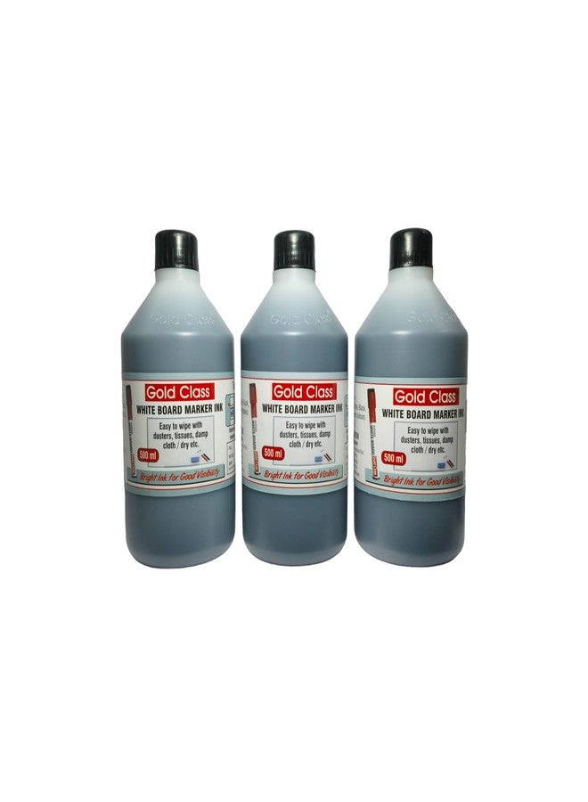 Gold Class White Board Marker Ink (500 ML) (Pack of 3, Black) - Image 3