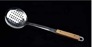 ONICORN 1Pcs Stainless Steel Slotted Professional Skimmers with Heat Resistant Wooden Handle  - Image 1