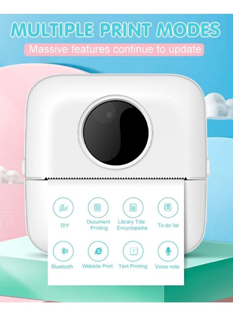 Arabest - Label Printer, Portable Thermal Printer, Mini Photo Printer, Rechargeable Labeler, Small Bluetooth Inkless Printer with 11 Rolls Thermal Paper for Android and iOS Smartphones - Image 1