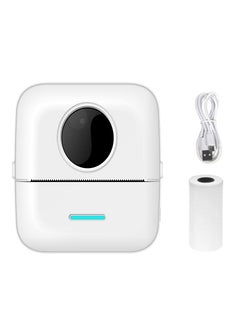 Label Printer, Portable Thermal Printer, Mini Photo Printer, Rechargeable Labeler, Small Bluetooth Inkless Printer with 11 Rolls Thermal Paper for Android and iOS Smartphones