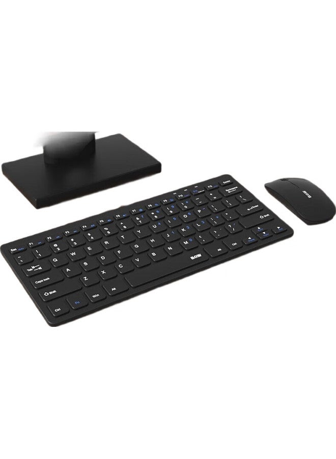 B.O.W Hangshi (Bow) Hw098 Keyboard And Mouse Set, Wireless Keyboard And Mouse Set, Office Keyboard And Mouse Set, Ultra-Thin Portable Mouse And Keyboard, Chocolate Buttons, Black - Image 2
