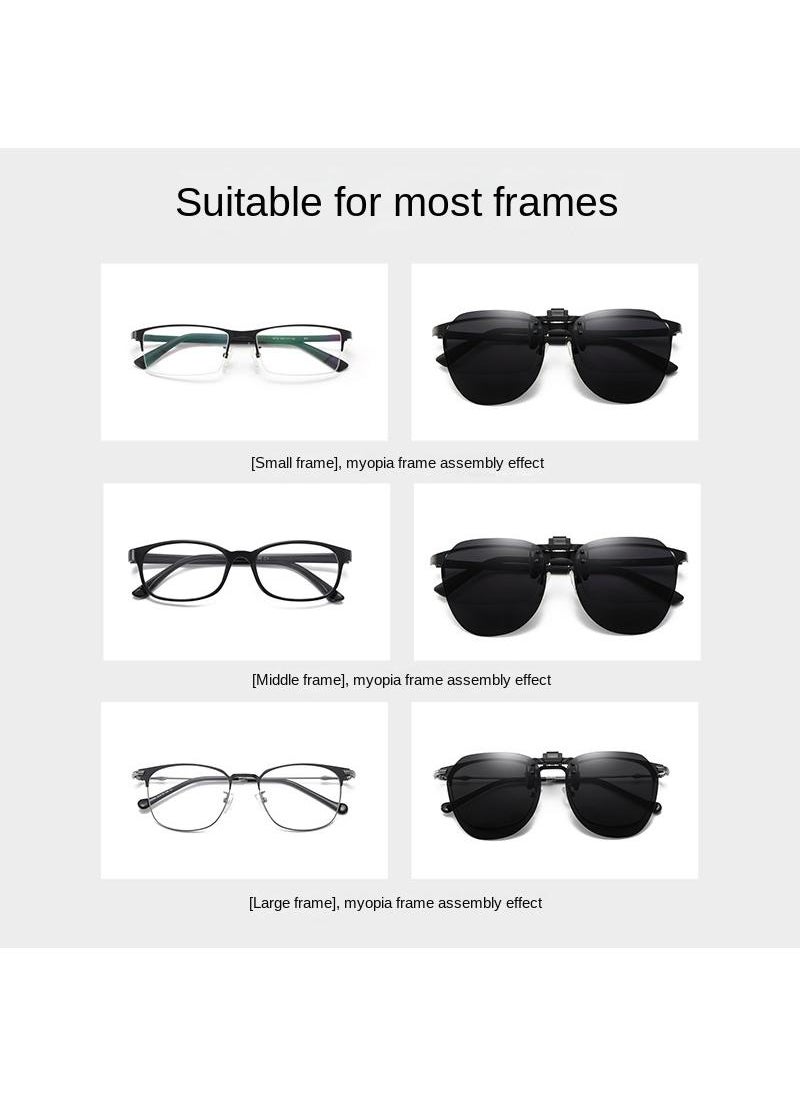 Y&D - Sunglasses Clip Ultra-light Driving Special Anti-ultraviolet Sunglasses Polarized Clip Can Be Upturned Myopia Glasses-Polarized Purple Powder Sheet - Image 1