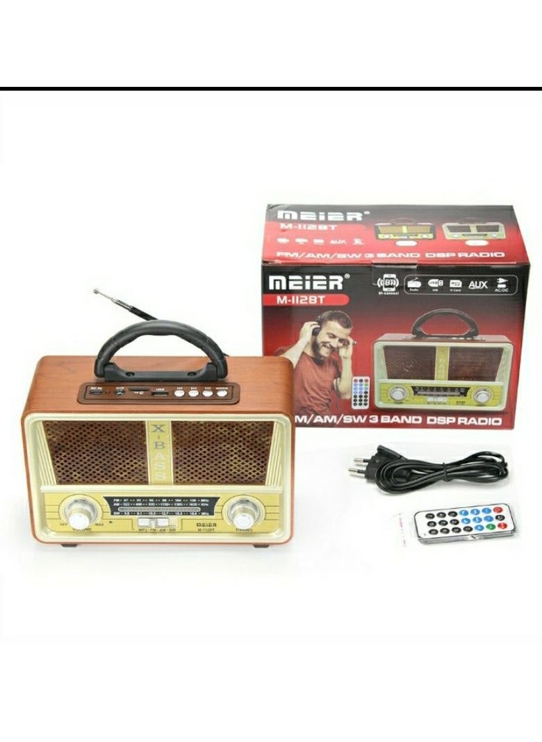 Meier - Meier Bluetooth Radio Speaker M-112BT M-111BT Radio with MP3 Player and Bluetooth FM / AM / SW3, USB, SD / TF Remote con - Image 1