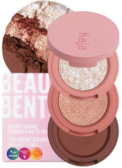 KAJA Beauty Bento Collection ; Mosaic Chrome + Shimmer + Matte ; 18 Coral Sunrise Coral Peach ; 2019 Best Of Beauty Award In Glitter Pressed Category  - Image 2