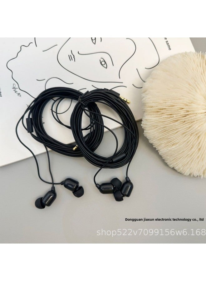 In-ear Monitoring Earphones Extension Cable Anchor Earphones 3m Wires Long With Mic Earphones 3m Wires Mp3 Earphones-Color:3m With Wheat White  - Image 4