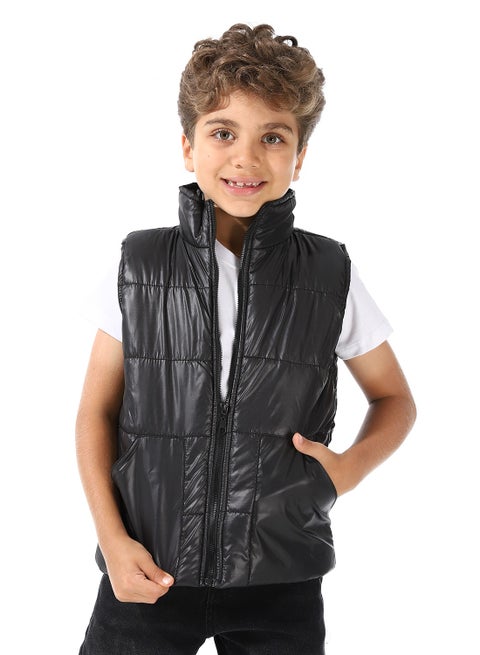 Turtle Neck Bomber Vest For Boys
