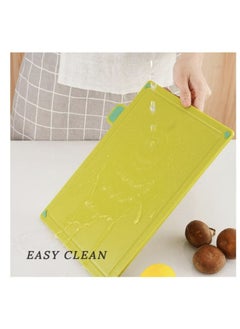 Hanayo 4PCS Kitchen Cutting Boards, Plastic Cutting Board with Storage Shelf , Chopping Board for Kitchen Different Food Types (Blue)  - Image 5