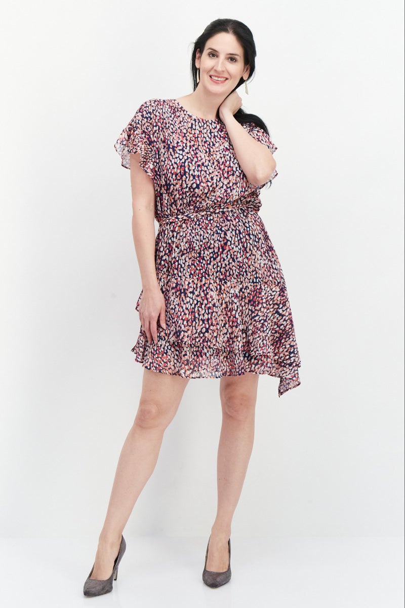 Aqua Women Allover Print Mini Dress, Multicolor - Image 3