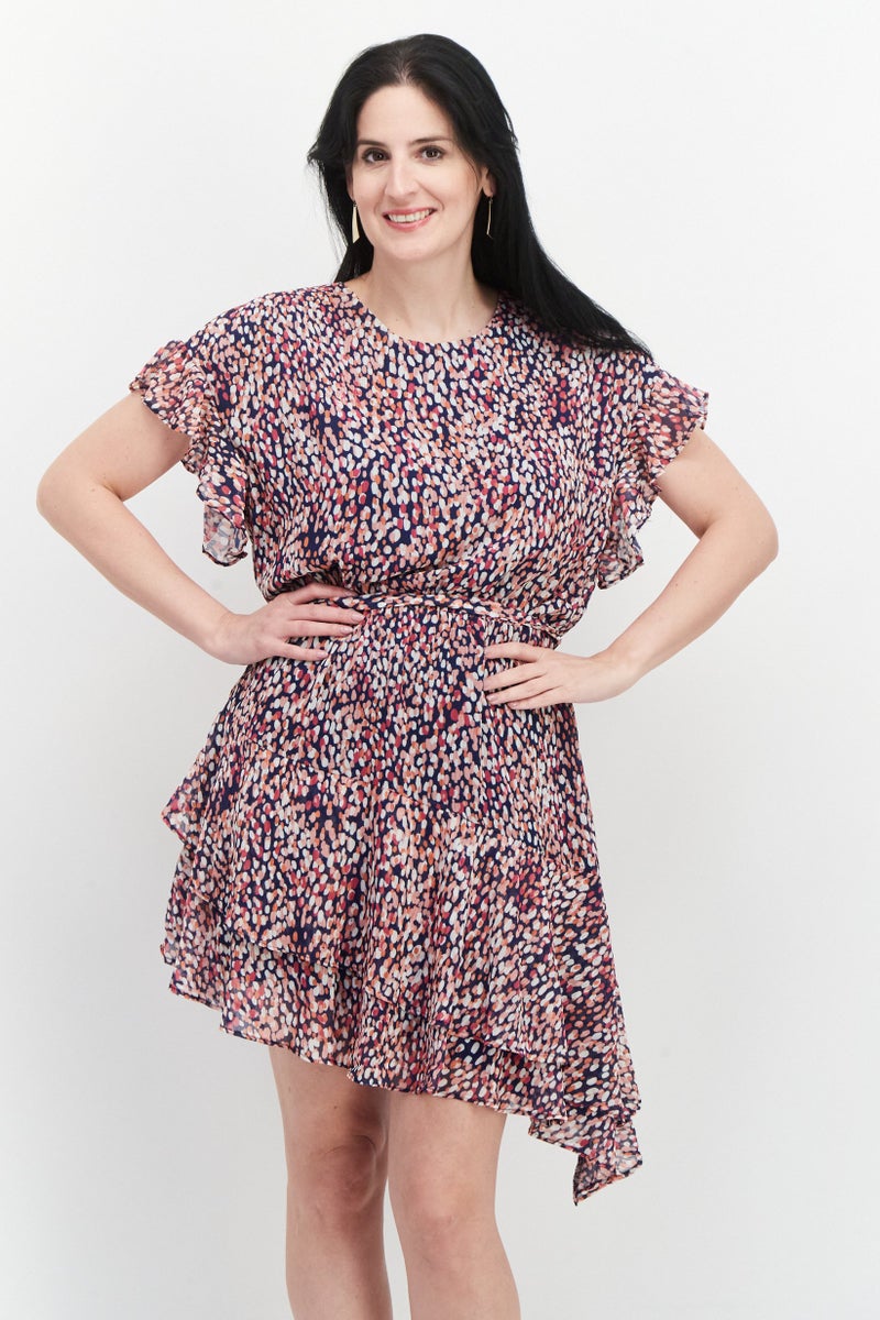 Aqua Women Allover Print Mini Dress, Multicolor - Image 1