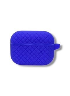 Generic AirPods Pro 2 Silicone Case with Stylish Ribbed Design - Blue  - Image 1