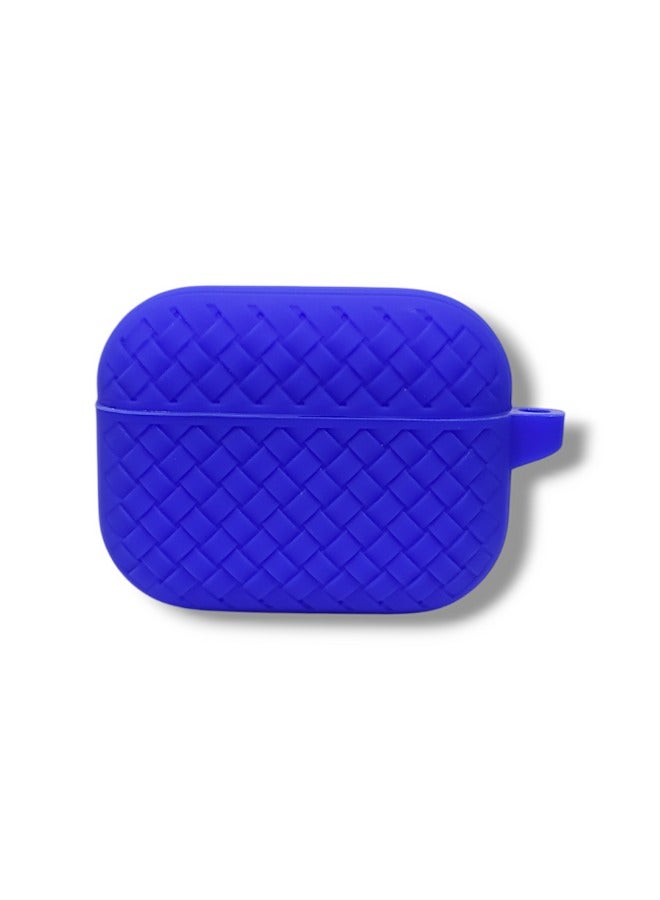 AirPods Pro 2 Silicone Case with Stylish Ribbed Design - Blue  - Image 1