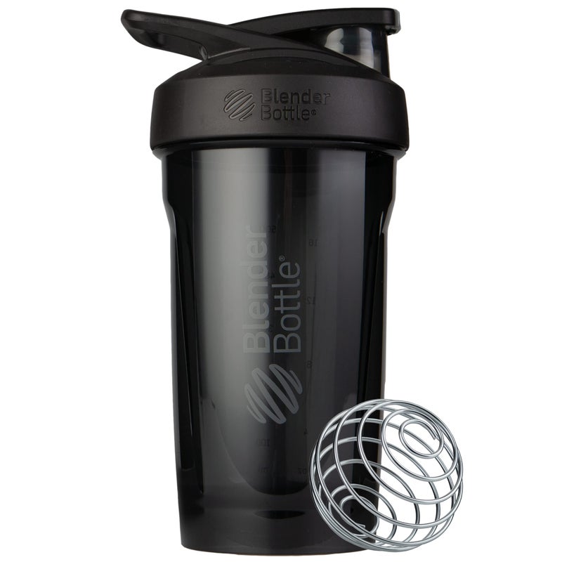 BlenderBottle Strada Shaker Cup Perfect for Protein Shakes and Pre Workout 24Ounce Black