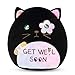 Easfan Get Well Soon Stuffed Cat Plush Pillow Cozy Black Kitty Snuggle Soft Toy with Rainbow Belly Gifts or Patients Girls Boys Women Men After Surgery 12 - Image 2