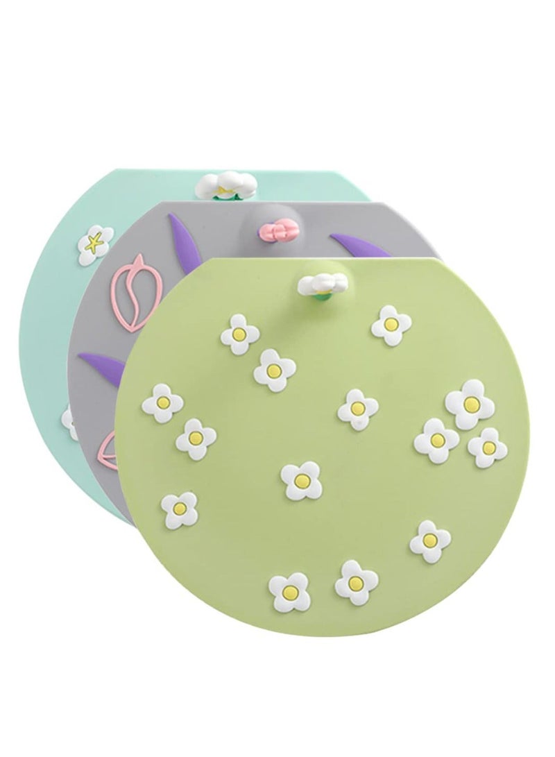 شو وو Anti Odor Mat Silicone Bathtub Stopper, Tub Stopper Floor Drain Anti-Odor Mat, for Kitchen Bathroom Laundry Shower Floor, 3 Pieces - Image 1