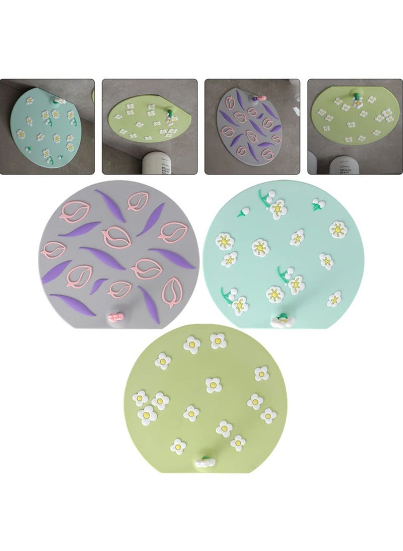 شو وو Anti Odor Mat Silicone Bathtub Stopper, Tub Stopper Floor Drain Anti-Odor Mat, for Kitchen Bathroom Laundry Shower Floor, 3 Pieces - Image 5